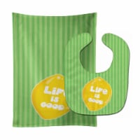 Carolines Treasures BB7108STBU Lemon Life is Good Baby Bib & Burp Cloth