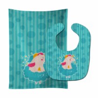 Carolines Treasures BB7135STBU Unicorn Ballerina Baby Bib & Burp Cloth