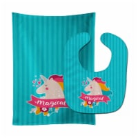 Carolines Treasures BB7141STBU Unicorn Magical Baby Bib & Burp Cloth