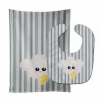 Carolines Treasures BB7148STBU Weather Thuderstorm Face Baby Bib & Burp Cloth