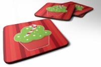 Carolines Treasures BB6814FC Christmas Cupcake Foam Coasters - Set of 4