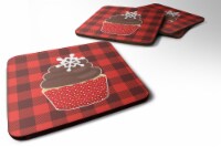 Carolines Treasures BB6817FC Christmas Cupcake Foam Coasters - Set of 4