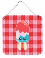 Carolines Treasures  BB7067DS66 Ice Pop Popcicle Face Gingham Wall or Door Hangi
