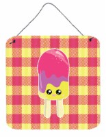 Carolines Treasures  BB7068DS66 Ice Pop Popcicle Face Gingham Wall or Door Hangi