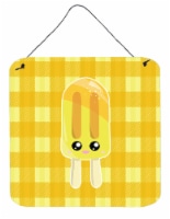 Ice Pop Popcicle Face Gingham Yellow Wall or Door Hanging Prints