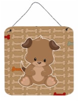 Carolines Treasures  BB7075DS66 Puppy on Brown Bones Wall or Door Hanging Prints