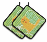 Carolines Treasures  BB6785PTHD Cat on Paisley Pair of Pot Holders