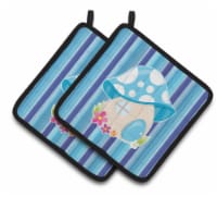 Carolines Treasures BB6911PTHD Fairy House Blue Stripes Pair of Pot Holders