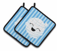 Carolines Treasures  BB6960PTHD Halloween Ghost Mummy Pair of Pot Holders