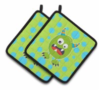 Carolines Treasures  BB7003PTHD Little Monster Greenie Doodle Pair of Pot Holder