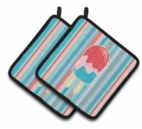 Carolines Treasures BB7062PTHD Ice Pop Popcicle Red Pink Blue Pair of Pot Holde