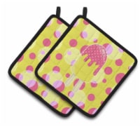 Carolines Treasures BB7070PTHD Ice Pop Popcicle Pink Yellow Pair of Pot Holders