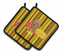 Carolines Treasures BB7116PTHD Thanksgiving Turkey Thanks Pair of Pot Holders