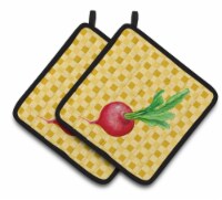 Carolines Treasures BB7210PTHD Radish on Basketweave Pair of Pot Holders