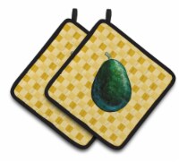 Carolines Treasures  BB7220PTHD Whole Avacado on Basketweave Pair of Pot Holders