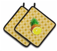 Carolines Treasures BB7248PTHD Top of Pineapple Cut on Basketweave Pair of Pot