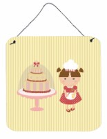 Carolines Treasures  BB7255DS66 Cake Baker Brunette Yellow Wall or Door Hanging