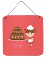 Carolines Treasures  BB7263DS66 Valentine's Cake Baker Brunette Wall or Door Han