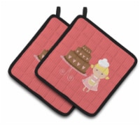 Carolines Treasures  BB7265PTHD Valentine's Cake Baker Blonde Pair of Pot Holder