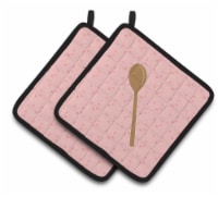 Carolines Treasures BB7270PTHD Wooden Spoon Pink Pair of Pot Holders