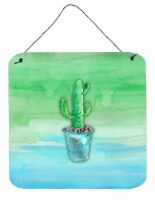 Cactus Teal and Green Watercolor Wall or Door Hanging Prints