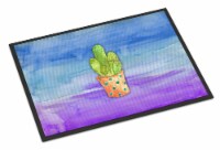 Carolines Treasures BB7363JMAT Cactus Blue and Purple Watercolor Doormat 24x36