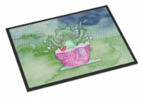 Carolines Treasures BB7343MAT Frog Bathing Watercolor Doormat 18x27