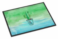 Carolines Treasures BB7362MAT Cactus Teal and Green Watercolor Doormat 18x27