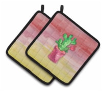 Carolines Treasures BB7361PTHD Flowering Cactus Watercolor Pair of Pot Holders
