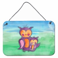 Carolines Treasures BB7430DS812 Momma and Baby Owl Watercolor Wall or Door Hang