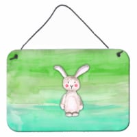 Carolines Treasures BB7437DS812 Bunny Rabbit Watercolor Wall or Door Hanging Pr