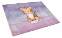 Carolines Treasures  BB7444LCB Tiger Cub Watercolor Glass Cutting Board Large
