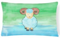 Carolines Treasures BB7418PW1216 Ram Sheep Watercolor Canvas Fabric Decorative