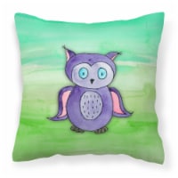 Carolines Treasures BB7429PW1414 Purple Owl Watercolor Fabric Decorative Pillow