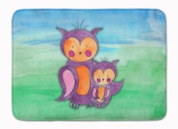 Momma and Baby Owl Watercolor Machine Washable Memory Foam Mat