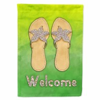 Carolines Treasures BB7454CHF Flip Flops Welcome House Flag