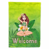 Carolines Treasures BB7457CHF Welcome Lady in Bikini Summer House Flag