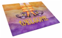 Carolines Treasures  BB7459LCB Halloween Welcome Witches Feet Glass Cutting Boar