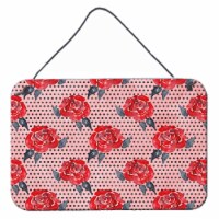 Watercolor Red Roses and Polkadots Wall or Door Hanging Prints