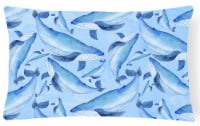Carolines Treasures  BB7575PW1216 Watercolor Nautical Whales Canvas Fabric Decor
