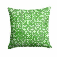 Watercolor Geometric Cirlce on Green Fabric Decorative Pillow