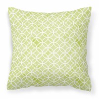 Gemoetric Circles on Green Watercolor Fabric Decorative Pillow