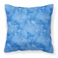 Watercolor Christmas Trees and Ornaments Fabric Decorative Pillow