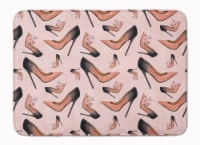 Watercolor Fashion Diva Shoes Machine Washable Memory Foam Mat