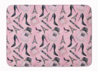 Watercolor Fashion Diva Shoes and accessories Machine Washable Memory Foam Mat