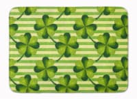 Watercolor Shamrock Stripes Machine Washable Memory Foam Mat