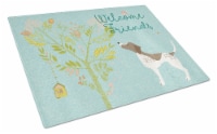 Carolines Treasures BB7593LCB Welcome Friends Gun Dog Glass Cutting Board Large