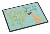 Welcome Friends Fawn Great Dane Natural Ears Indoor or Outdoor Mat 18x27
