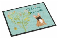 Welcome Friends Fawn French Bulldog Indoor or Outdoor Mat 18x27