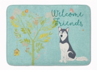 Welcome Friends Siberian Husky Machine Washable Memory Foam Mat